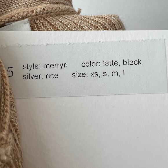 NWT 27 Miles Tan Latte Long Sleeve Crisscross Chest Strap Merryn Sweater Size XS - Picture 5 of 6